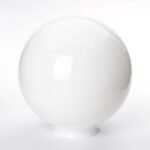 Abajur sferic din sticlă groasa cu guler, Ø 200mm, finisaj opal-lucios, dimensiune gaura 90mm ORION