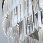 Plafoniera LED PRISM, 95cm, LED 145W/11600lm/3000K prisma din sticla cristalina K9, cadru otel finisaj crom IP20 ORION - imagine 5
