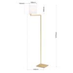 Lampadar CARTLON, cu montare rotativă cu abajur textil, E27 1x40W otel finisaj alama periata, 127cm IP20 ORION - imagine 6