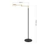 Lampadar LED BOSTON, variator tactil, 107-148cm, LED 10W/1000lm/3000K aluminiu finisaj negru-auriu IP20 ORION - imagine 6
