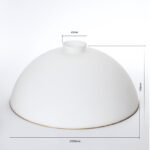 Abajur conic din sticlă groasa LANDHAUS 433, Ø 300mm, finisaj opal mat cu inel auriu ORION - imagine 2