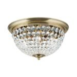 Plafoniera din cristal PLAFOND, 47cm 6xE27/40W cristal Asfour, cadru otel finisaj alama antica IP20 ORION - imagine 2