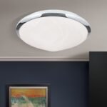 Plafoniera RIMA, cu abajur din sticlă opal mat, E27 2x40W otel finisaj crom, 32cm IP20 ORION - imagine 2