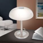 Lampa de masa FONTA, G9 1x28W, otel finisaj crom satinat, abajur sticla opal, inaltime 26.5cm ORION - imagine 3