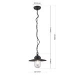 Pendul pentru exterior EDWARD, E27 1x60W aluminiu finisaj antracit inaltime 100cm IP44 ORION - imagine 6