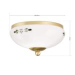 Plafoniera LANDHOUS, cu abajur din sticla opal-lucios-verde, E27 1x60W otel finisaj alama periata, 21cm IP20 ORION - imagine 5