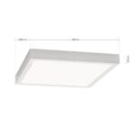 Plafoniera LED LERO, titan, patrat, 23cm LED22W/2100lm/3000K aluminiu IP 20 ORION - imagine 5