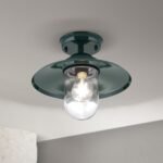 Plafoniera pentru exterior EDWARD, E27 1x60W aluminiu finisaj verde  inaltime 27.5cm IP44 ORION - imagine 3