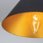 Pendul GUNDA, 150cm 1xE14/40W, cadru aluminiu finisaj negru-auriu IP20 ORION - imagine 5