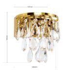 Aplica din cristal CELESTE, 19cm 3xG9/40W sticla cristalina K9, cadru otel finisaj auriu IP20 ORION - imagine 6