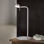 Lampă de masa LED STUDENT, cu cap mobil, 39cm, LED 5W/270lm/3000K otel finisaj crom satinat IP20 ORION