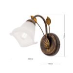 Aplica SISI, cu abajur din sticla opal-mat, E14 1x40W otel finisaj antic, 21x13cm IP20 ORION - imagine 5