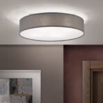 Plafoniera UFO cu abajur de in, E27 4x40W, otel finisaj gri, 50cm IP20 ORION - imagine 2