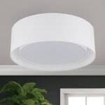 Plafoniera MARS cu abajur de in, E27 3x40W, otel finisaj alb, 50cm IP20 ORION - imagine 4