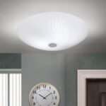 Plafoniera ERA, cu abajur din sticlă opal mat, E27 2x60W otel finisaj crom, 30cm IP20 ORION