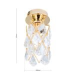 Plafoniera din cristal RITA, 9cm 1xG9/40W cristal Asfour, cadru otel finisaj auriu IP20 ORION - imagine 5