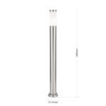 Lampadar de exterior PLENO, E27 1x35W otel inoxidabil finisaj cromat, inaltime 100cm IP44 ORION - imagine 5