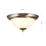 Plafoniera AUSTRIAN OLD LAM, cu abajur din sticla crem-sampanie, E27 2x60W otel finisaj alama patinata, 27cm IP20 ORION - imagine 5