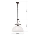 Pendul RULA, cu abajur din sticla opal mat, E27 1x60W otel finisaj antic, 31x101cm IP20 ORION - imagine 6