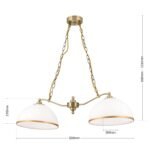 Suspensie OLD LAMP, cu abajur din sticla opal mat, E27 2x40W otel finisaj alama antica, 50-120cm IP20 ORION - imagine 5
