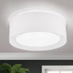 Plafoniera MARS cu abajur de in, E27 3x40W, otel finisaj alb, 50cm IP20 ORION - imagine 3