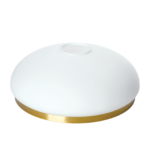 Abajur rotund din sticlă groasa LANDHAUS 412, Ø 195 mm, finisaj opal mat cu inel de alamă ORION