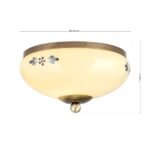 Plafoniera LANDHOUS, cu abajur din sticla crem-sampanie-albastru, E27 1x60W otel finisaj alama antica, 21cm IP20 ORION - imagine 5