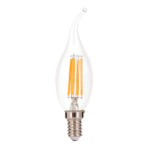 Bec LED Lumânare flacara transparent dimabil, E14, 4.5W, 2700K, 450Lm  lumină albă caldă ORION