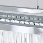 Pendul LED PRISM, dreptunghiulară, 70-160cm, LED 80W/6400lm/3000K prisma din sticla cristalina K9, cadru otel finisaj crom IP20 ORION - imagine 4