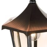 Suspensie pentru exterior HERMINE,  E27 1x60W aluminiu finisaj negru/argintiu, geam fumuriu inaltime 105cm IP40 ORION - imagine 4