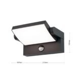 Aplica LED de exterior GINGER pivotanta cu senzor, LED21W/1700lm/3000K aluminiu finisaj antracit, inaltime 10cm IP54 ORION - imagine 6