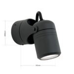 Aplica spot de exterior VISION pivotamta, GU10 1x13W cadru otel finisaj antracit, diametru 6.8cm IP44 ORION - imagine 5