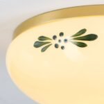 Plafoniera LANDHOUS, cu abajur din sticla crem-sampanie-verde, E27 1x60W otel finisaj alama periata, 21cm IP20 ORION - imagine 2