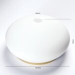 Abajur rotund din sticlă groasa EMPIRE 386, Ø 310mm, finisaj opal gold cu inel auriu ORION - imagine 2