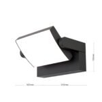 Aplica LED de exterior GINGER pivotanta, LED21W/1700lm/3000K aluminiu finisaj antracit, inaltime 10cm IP54 ORION - imagine 6