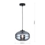 Pendul RICHARD, 127cm 1xE27/40W, cadru otel finisaj negru IP20 ORION - imagine 5
