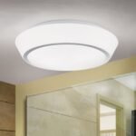 Plafoniera TENA, cu abajur din sticlă opal mat, E27 3x40W otel finisaj crom, 38cm IP44 ORION