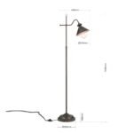 Lampadar MATHILDA, E27 1x60W aluminiu finisacupru- alama antica, 154cm IP20 ORION - imagine 5