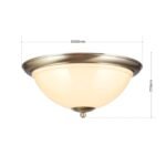 Plafoniera AUSTRIAN OLD LAM, cu abajur din sticla crem-sampanie, E27 3x60W otel finisaj alama patinata, 50cm IP20 ORION - imagine 5