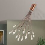 Plafoniera COPPY, E14 12x40W fara bec, cupru masiv, 80cm IP20 ORION - imagine 4