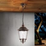 Pendul pentru exterior KENZO,  E27 1x60W aluminiu finisaj cupru/negru inaltime 100cm IP40 ORION