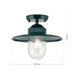Plafoniera pentru exterior EDWARD, E27 1x60W aluminiu finisaj verde  inaltime 27.5cm IP44 ORION - imagine 6