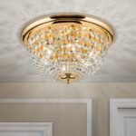 Plafoniera din cristal PLAFOND, 47cm 6xE27/40W cristal Asfour, cadru otel finisaj alama aurie IP20 ORION - imagine 3