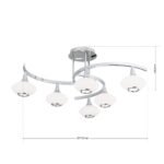 Plafoniera SNOWWHITE, 6 lampi G9, otel finisaj crom, abajur sticla opal, diametrul 71.5cm ORION - imagine 5