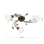Plafoniera SISI, cu abajur din sticla opal-mat, E14 3x40W otel finisaj antic, 60cm IP20 ORION - imagine 5