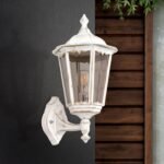 Aplica pentru exterior PUCHBERG in sus,  E27 1x60W aluminiu finisaj alb/auriu, geam fumuriu inaltime 45cm IP44 ORION - imagine 3