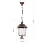 Pendul pentru exterior KENZO,  E27 1x60W aluminiu finisaj cupru/negru inaltime 100cm IP40 ORION - imagine 6