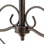 Suspensie LUDO, cu abajur din sticla opal mat, E27 2x60W otel finisaj auriu antic, 42x92cm IP20 ORION - imagine 4