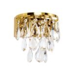 Aplica din cristal CELESTE, 19cm 3xG9/40W sticla cristalina K9, cadru otel finisaj auriu IP20 ORION - imagine 2