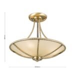 Suspensie Vintage MAURO , E27 3x60W, otel Finisaj Alamă Antică 36x42cm IP20 ORION - imagine 5
